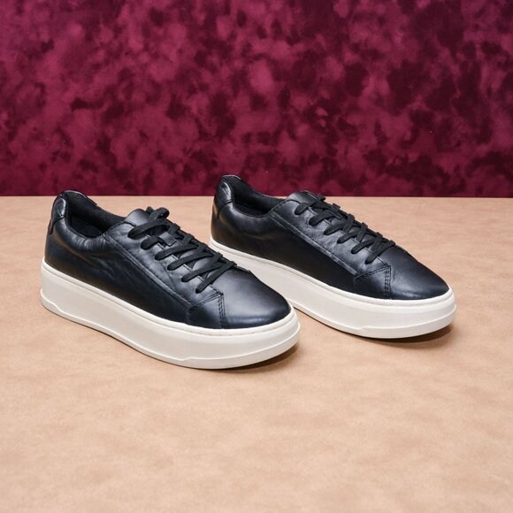 Caslon Women Vick Platform Black Leather Walking Sneakers Sz 7.5M - Picture 1 of 6